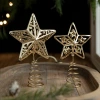 Decoraciones navideñas feliz navidad nuevo cross-border hierro forjado estrella de techo de árbol árbol de navidad estrella de cinco puntas de oro decoración de ventana arreglo de navidad colocación details Picture